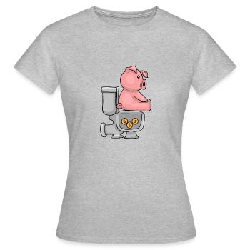 Tirelire tirelire - T-shirt Femme - gris chiné - Devant - AI Model Female 172 dark (172cm)
