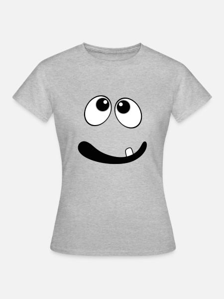 Gesicht - Frauen T-Shirt - Grau meliert