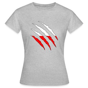 Pologne Polska Football Fan Shirt Coupe du monde cadeau de maillot - T-shirt Femme - gris chiné - Devant - AI Model Female 172 dark (172cm)
