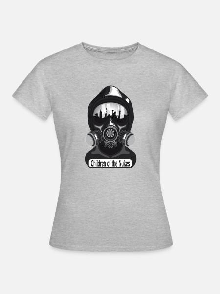 Gasmaske - Frauen T-Shirt - Grau meliert