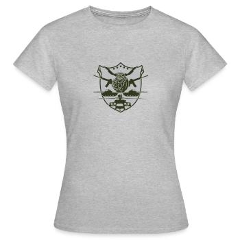 militaire - T-shirt Femme - gris chiné - Devant - AI Model Female 172 dark (172cm)