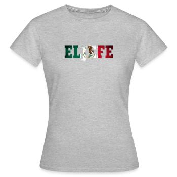 Patron Chef Babo Mexique Mexicain Cadeau - T-shirt Femme - gris chiné - Devant - AI Model Female 172 dark (172cm)