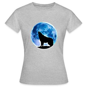 Wolf full moon - Women's T-Shirt - heather grey - Front - AI Model Female 172 dark (172cm)