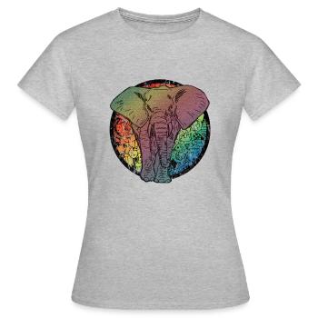 Caricature d'éléphant - T-shirt Femme - gris chiné - Devant - AI Model Female 172 dark (172cm)