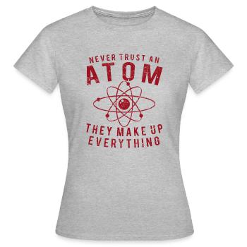 atom - Women's T-Shirt - heather grey - Front - AI Model Female 172 dark (172cm)