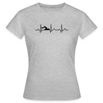 Battement de coeur - T-shirt Femme - gris chiné - Devant - AI Model Female 172 dark (172cm)
