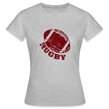 Rugby Football Geschenk Fan Rugbyspieler - Frauen T-Shirt - Grau meliert - Vorne - AI Model Female 172 dark (172cm)