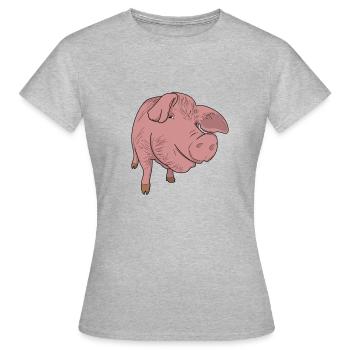 porc - T-shirt Femme - gris chiné - Devant - AI Model Female 172 dark (172cm)