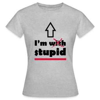 Je suis avec stupide - T-shirt Femme - gris chiné - Devant - AI Model Female 172 dark (172cm)