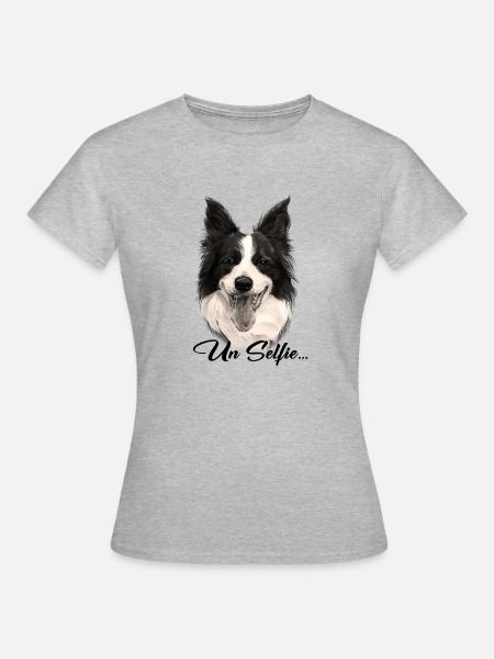 Border Collie Hund - Frauen T-Shirt - Grau meliert