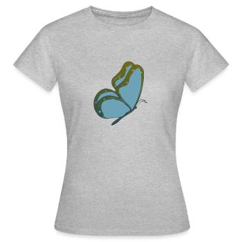 Schmetterling blauer Falter - Frauen T-Shirt - Grau meliert - Vorne - AI Model Female 172 dark (172cm)