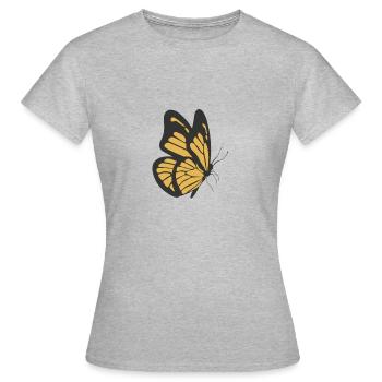 Schmetterling Gelber Falter - Frauen T-Shirt - Grau meliert - Vorne - AI Model Female 172 dark (172cm)