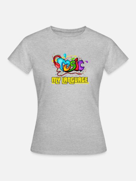 Music is my language Grafitti gift - Women's T-Shirt - heather grey