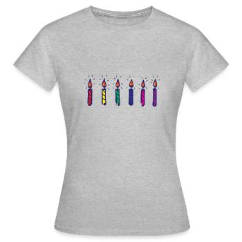Kerzen Sechs Geburtstagskerzen - Frauen T-Shirt - Grau meliert - Vorne - AI Model Female 172 dark (172cm)