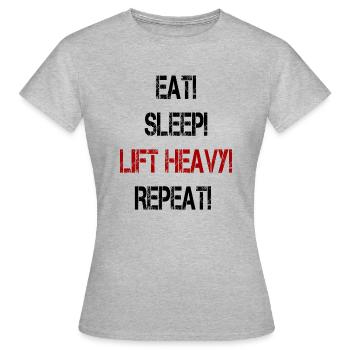 Ascenseur de musculation lourde Powerlifting Gym de levage - T-shirt Femme - gris chiné - Devant - AI Model Female 172 dark (172cm)