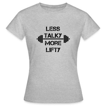 Talky Lifty Bodybuilding Powerlifting Gymnase de levage - T-shirt Femme - gris chiné - Devant - AI Model Female 172 dark (172cm)