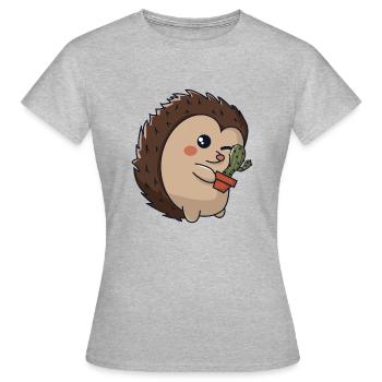 Hérisson épineux - T-shirt Femme - gris chiné - Devant - AI Model Female 172 dark (172cm)