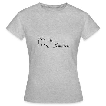 Munich - T-shirt Femme - gris chiné - Devant - AI Model Female 172 dark (172cm)