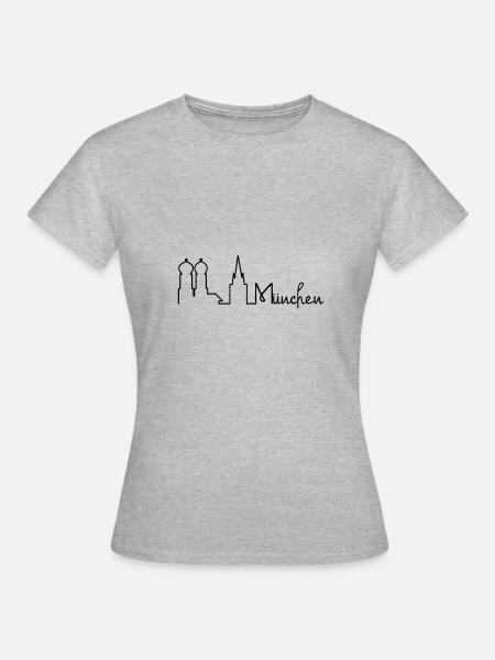 München - Frauen T-Shirt - Grau meliert