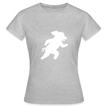 Schwein am Rennen - Frauen T-Shirt - Grau meliert - Vorne - AI Model Female 172 dark (172cm)