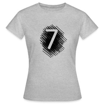 Zahl 7 Sieben - Frauen T-Shirt - Grau meliert - Vorne - AI Model Female 172 dark (172cm)