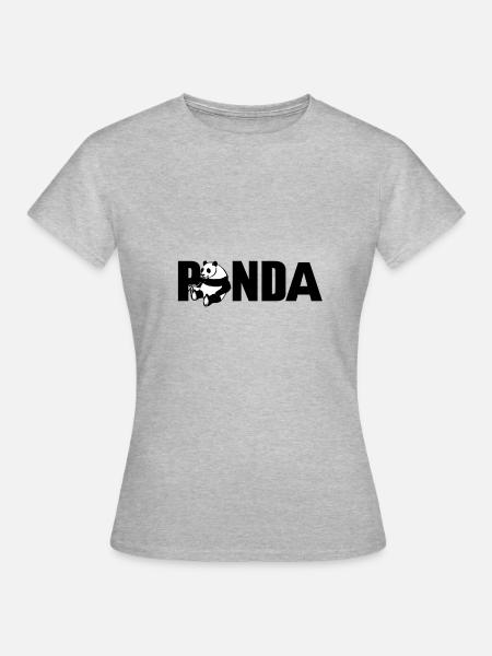 Panda - Frauen T-Shirt - Grau meliert