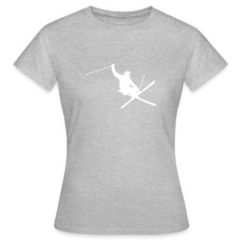 Ski jump vintage ski d'hiver - T-shirt Femme - gris chiné - Devant - AI Model Female 172 dark (172cm)