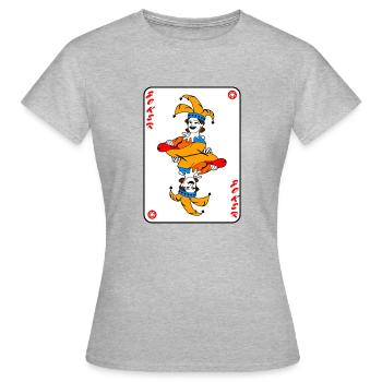 Carte à jouer Joker - T-shirt Femme - gris chiné - Devant - AI Model Female 172 dark (172cm)