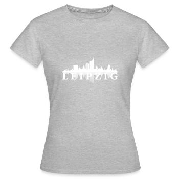 Leipzig Design Motiv Deutschland - Frauen T-Shirt - Grau meliert - Vorne - AI Model Female 172 dark (172cm)