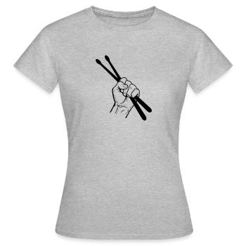 Drumsticks - Frauen T-Shirt - Grau meliert - Vorne - AI Model Female 172 dark (172cm)