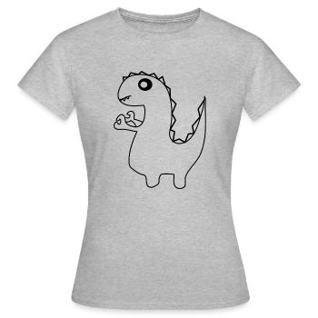 Dinosaure Dino avec des tentacules - T-shirt Femme - gris chiné - Devant - AI Model Female 172 dark (172cm)