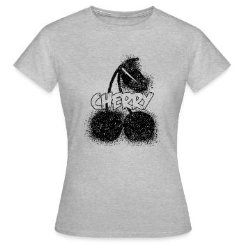 cerise - T-shirt Femme - gris chiné - Devant - AI Model Female 172 dark (172cm)
