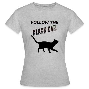 Chat noir - T-shirt Femme - gris chiné - Devant - AI Model Female 172 dark (172cm)
