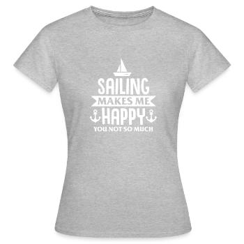 navigation à voile - T-shirt Femme - gris chiné - Devant - AI Model Female 172 dark (172cm)