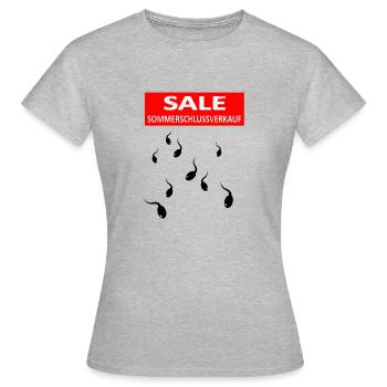 Sperma Sex Polterabend Bild Spruch Mann Geschenk - Frauen T-Shirt - Grau meliert - Vorne - AI Model Female 172 dark (172cm)