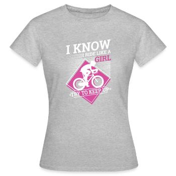 Rouler comme une fille - T-shirt Femme - gris chiné - Devant - AI Model Female 172 dark (172cm)