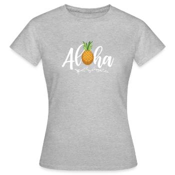Aloha - T-shirt Femme - gris chiné - Devant - AI Model Female 172 dark (172cm)