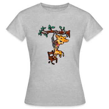 Girafe Suicide Suicide Bande dessinée - T-shirt Femme - gris chiné - Devant - AI Model Female 172 dark (172cm)