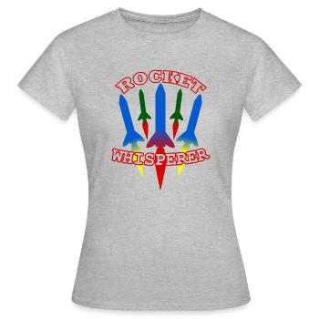 Rakete - Raketen Flüsterer - Raketen Wissenschaft - Frauen T-Shirt - Grau meliert - Vorne - AI Model Female 172 dark (172cm)