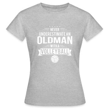 old man volleyball maenner premium t shirt - Frauen T-Shirt - Grau meliert - Vorne - AI Model Female 172 dark (172cm)