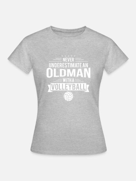 old man volleyball maenner premium t shirt - Frauen T-Shirt - Grau meliert