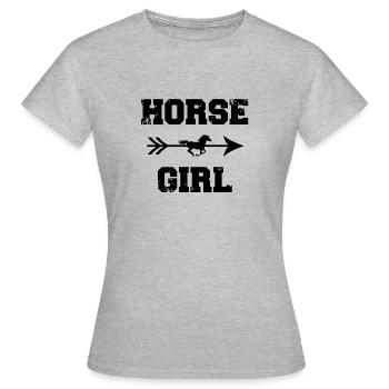 HORSE GIRL HORSES GIRL TEE SHIRTS RIDING - Women's T-Shirt - heather grey - Front - AI Model Female 172 dark (172cm)