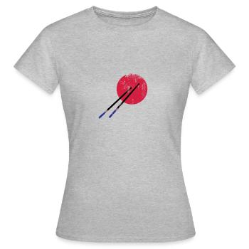 Drumsticks Schlagzeug Geschenk - Frauen T-Shirt - Grau meliert - Vorne - AI Model Female 172 dark (172cm)