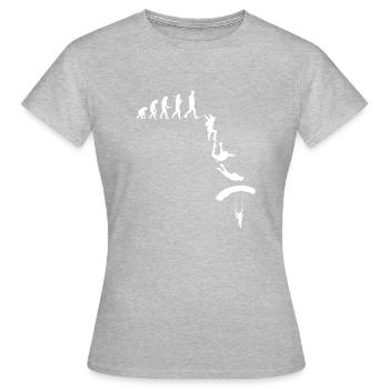 Fallschrimspringen Evolution Urmensch Parachute - Women's T-Shirt - heather grey - Front - AI Model Female 172 dark (172cm)