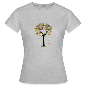 automne - T-shirt Femme - gris chiné - Devant - AI Model Female 172 dark (172cm)