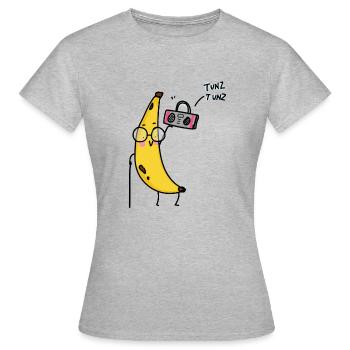 Die rebellische Banane - Frauen T-Shirt - Grau meliert - Vorne - AI Model Female 172 dark (172cm)