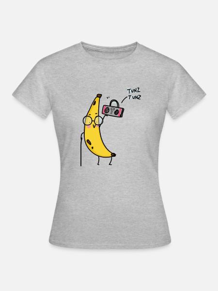 Die rebellische Banane - Frauen T-Shirt - Grau meliert