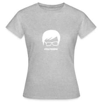 #feelthebern - Frauen T-Shirt - Grau meliert - Vorne - AI Model Female 172 dark (172cm)