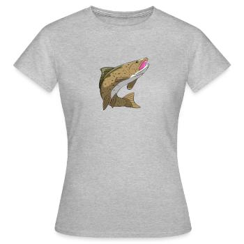 Truite Truite brune Truite arc-en-ciel - T-shirt Femme - gris chiné - Devant - AI Model Female 172 dark (172cm)