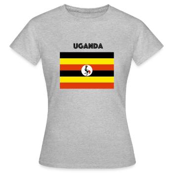 uganda Shirt online - Frauen T-Shirt - Grau meliert - Vorne - AI Model Female 172 dark (172cm)